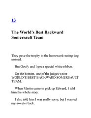3 Don't Swap Your Sweater for a Dog 13. The World’s Best Backward Somersault Team -- 绘本听读宝在线台词全文
