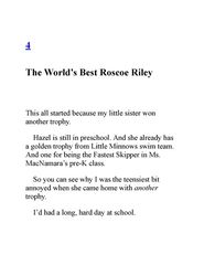 3 Don't Swap Your Sweater for a Dog 4. The World’s Best Roscoe Riley -- 绘本听读宝在线台词全文