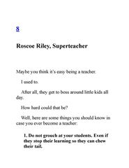 3 Don't Swap Your Sweater for a Dog 8. Roscoe Riley, Superteacher -- 绘本听读宝在线台词全文