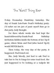 1 Judy Moody Was in a Mood 08 The Worst Thing Ever -- 绘本听读宝在线台词全文