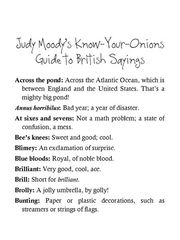 14 Judy Moody and the Right Royal Tea Party 11 Judy Moody's Know-Your-Onions Guide to British Sayings -- 绘本听读宝在线台词全文