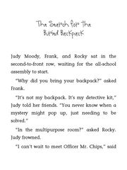9 Judy Moody, Girl Detective 04 The Search for the Buried Backpack -- 绘本听读宝在线台词全文