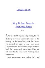 12 The Adventures of Robin Hood Howard Pyle 16 King Richard Dines in Sherwood Forest -- 绘本听读宝在线台词全文