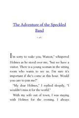 13 The Adventures of Sherlock Holmes Arthur Conan Doyle 3 The Adventure of the Speckled Band -- 绘本听读宝在线台词全文