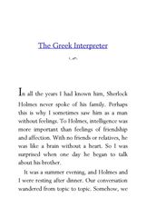 13 The Adventures of Sherlock Holmes Arthur Conan Doyle 4 The Greek Interpreter -- 绘本听读宝在线台词全文