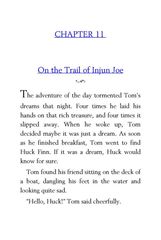 14 The Adventures of Tom Sawyer Mark Twain 11 On the Trail of Injun Joe -- 绘本听读宝在线台词全文