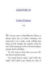16 The Secret Garden Frances Hodgson Burnett 19 Colin’s Visitors -- 绘本听读宝在线台词全文