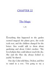 16 The Secret Garden Frances Hodgson Burnett 22 The Magic -- 绘本听读宝在线台词全文