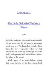 02 A Little Princess Frances Hodgson Burnett 7 The Little Girl Who Was Not a Beggar -- 绘本听读宝在线台词全文