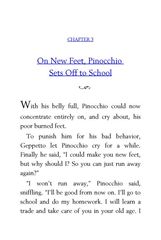 27 Pinocchio Carlo Collodi 3 On New Feet, Pinocchio Sets Off to School -- 绘本听读宝在线台词全文