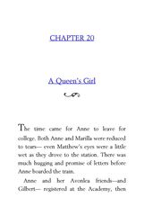 03 Anne of Green Gables Lucy Maud Montgomery 20 A Queen’s Girl -- 绘本听读宝在线台词全文