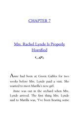 03 Anne of Green Gables Lucy Maud Montgomery 7 Mrs. Rachel Lynde Is Properly Horrified -- 绘本听读宝在线台词全文