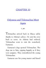 52 The Odyssey Homer 10 Odysseus and Telemachus Meet Again -- 绘本听读宝在线台词全文