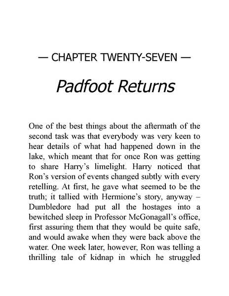 04 Harry Potter and the Goblet of Fire 27 Padfoot Returns -- 绘本听读宝在线台词全文