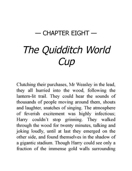 04 Harry Potter and the Goblet of Fire 8 The Quidditch World Cup -- 绘本听读宝在线台词全文