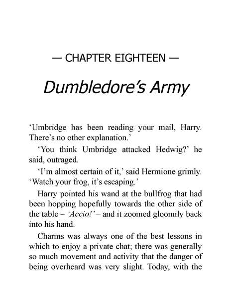 05 Harry Potter and the Order of the Phoenix 18 Dumbledore’s Army -- 绘本听读宝在线台词全文
