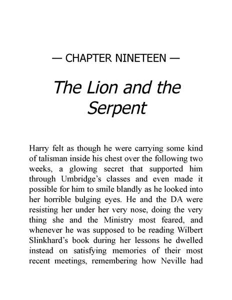 05 Harry Potter and the Order of the Phoenix 19 The Lion and the Serpent -- 绘本听读宝在线台词全文
