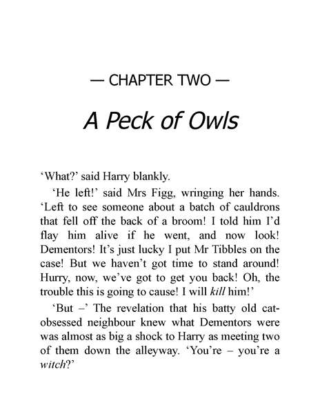 05 Harry Potter and the Order of the Phoenix 2 A Peck of Owls -- 绘本听读宝在线台词全文