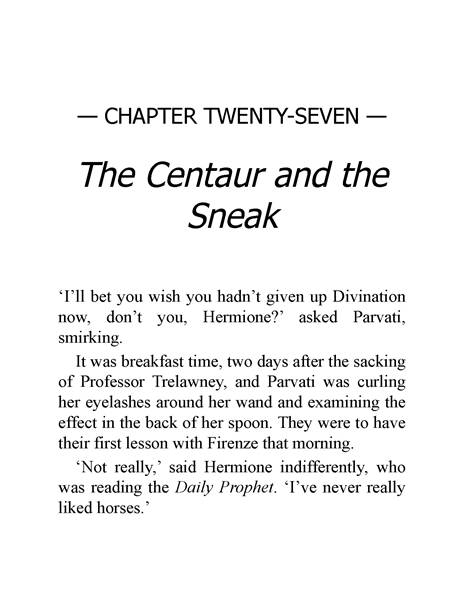 05 Harry Potter and the Order of the Phoenix 27 The Centaur and the Sneak -- 绘本听读宝在线台词全文
