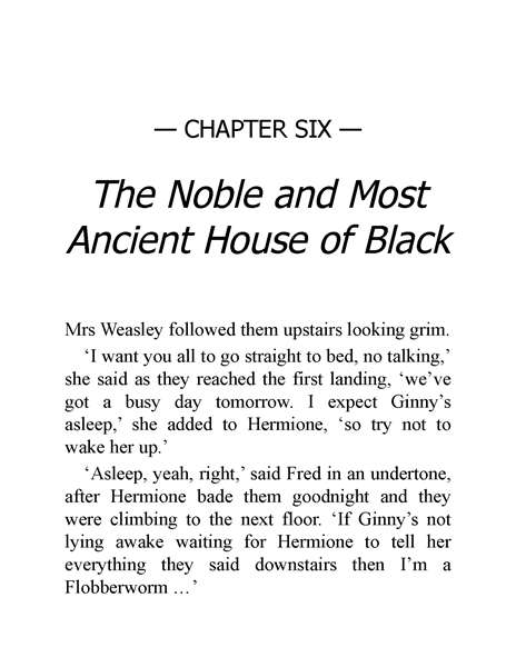 05 Harry Potter and the Order of the Phoenix 6 The Noble and Most Ancient House of Black -- 绘本听读宝在线台词全文