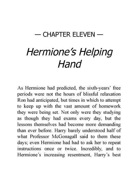 06 Harry Potter and the Half-Blood Prince 11 Hermione’s Helping Hand -- 绘本听读宝在线台词全文
