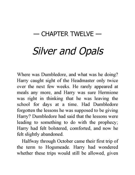 06 Harry Potter and the Half-Blood Prince 12 Silver and Opals -- 绘本听读宝在线台词全文
