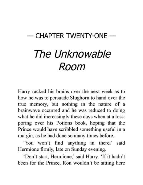 06 Harry Potter and the Half-Blood Prince 21 The Unknowable Room -- 绘本听读宝在线台词全文