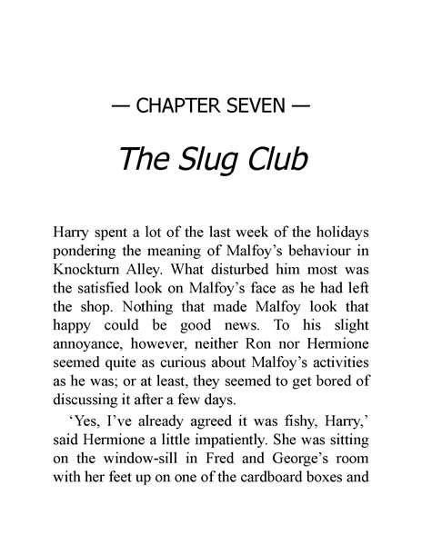 06 Harry Potter and the Half-Blood Prince 7 The Slug Club -- 绘本听读宝在线台词全文