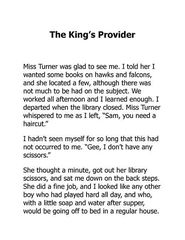1 My Side of the Mountain 7 The King’s Provider -- 绘本听读宝在线台词全文