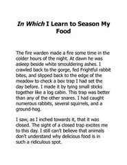 1 My Side of the Mountain 9 I Learn to Season My Food -- 绘本听读宝在线台词全文